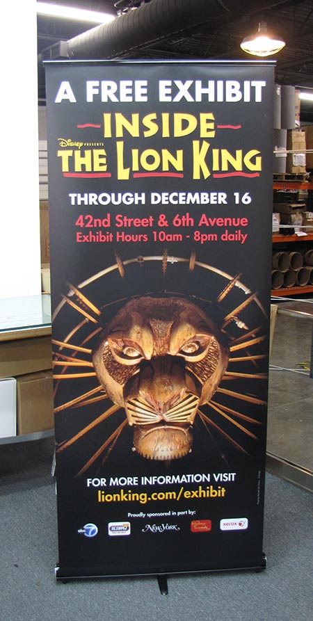 Banner stand produced for Lion King musical